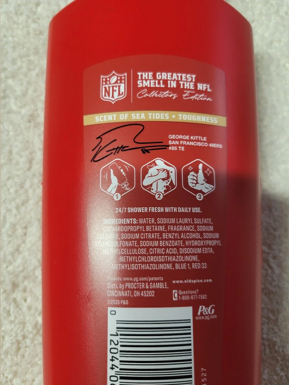 Old Spice George Kittle NFL Collection Body Wash Kittle Can Cook 24 oz 49ers NEW